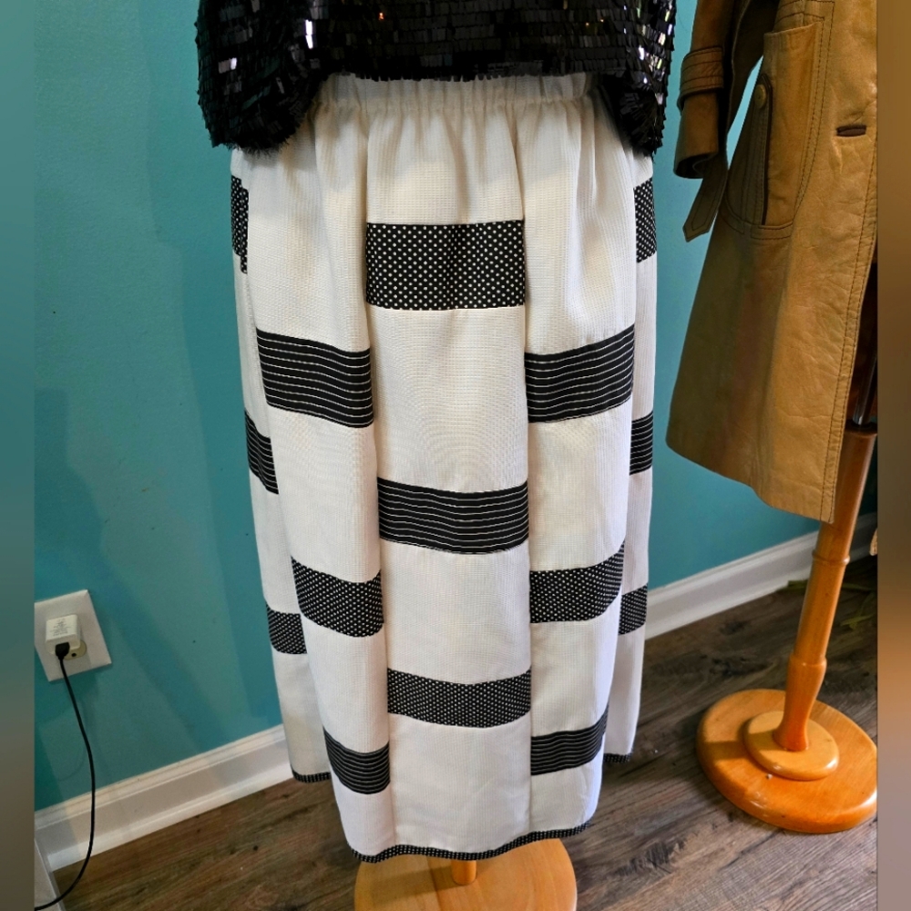 ⚡️Black and White Vintage Sanibel Sport Patchwork Skirt